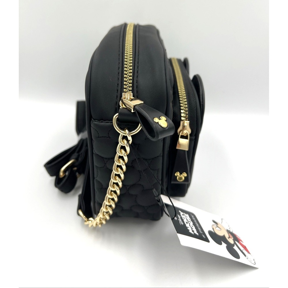 Primark Disney's Winking Mickey Mouse Black Faux Leather Crossbody Purse NWT - Picture 4 of 7